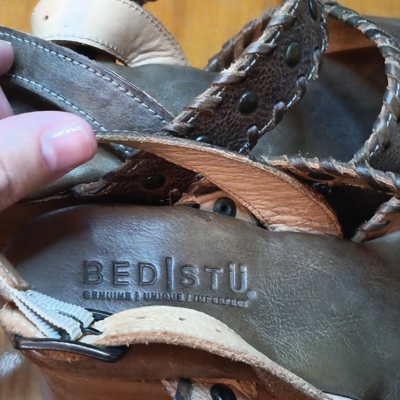 BedIstu Brown Leather Womens  Platform Sandals Size 7.5 - Picture 4 of 13